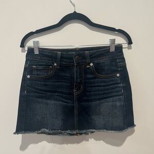 American Eagle Women’s Denim Stretch Mini Skirt Size 2 Y2K 2000s Preppy